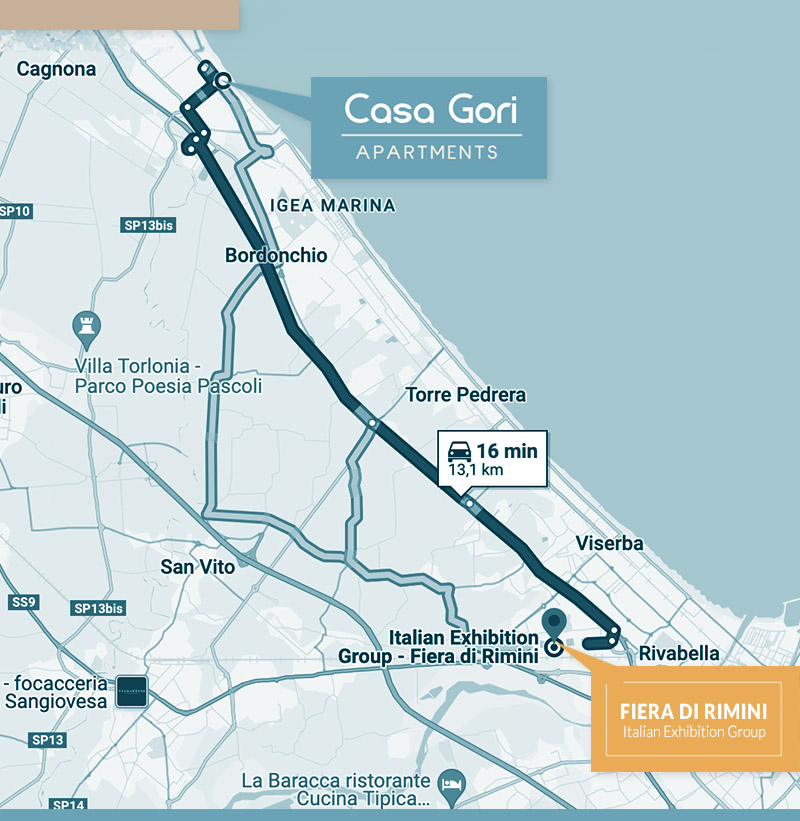 Mappa Appartamenti Casa Gori - Fiera di Rimini