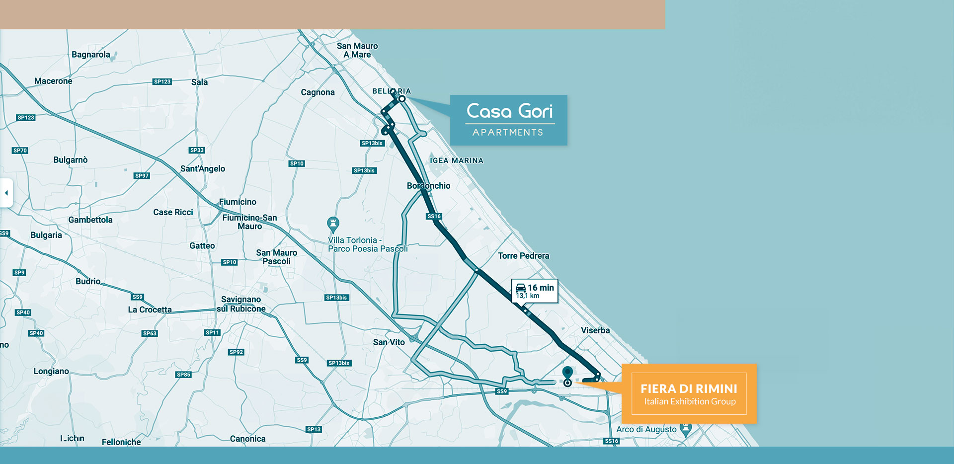 Mappa Appartamenti Casa Gori - Fiera di Rimini